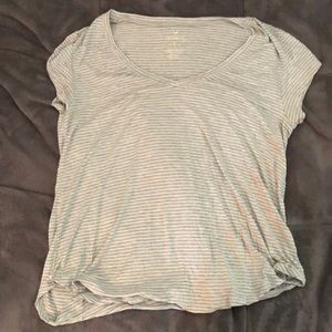 Gray and white striped shirt